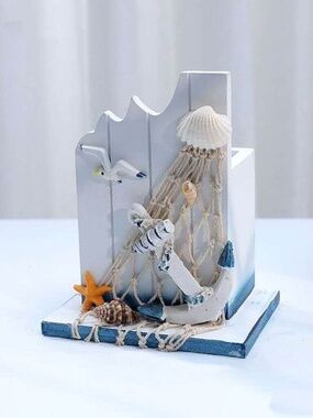 Wooden Pen holder Nautical Theme Nautical Desk Decor Organizer Mediterranean